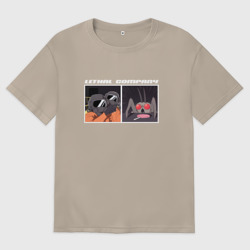 Женская футболка хлопок Oversize Lethal company memes