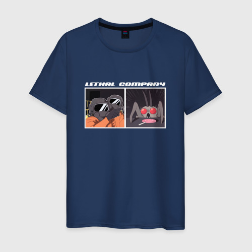 Мужская футболка из хлопка с принтом Lethal company memes, вид спереди №1