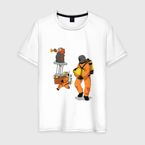 Мужская футболка из хлопка с принтом Классика Lethal company, вид спереди №1