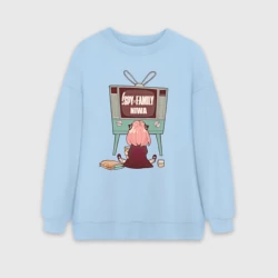 Женский свитшот oversize без начеса хлопок Аня из аниме и манги spy x family