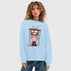 Женский свитшот oversize без начеса хлопок Аня из аниме и манги spy x family - фото 2