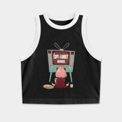 Женская укороченная майка-топ хлопок Аня из аниме и манги spy x family