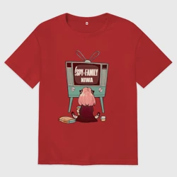 Женская футболка хлопок Oversize Аня из аниме и манги spy x family