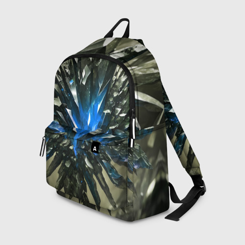 Рюкзак с принтом Драгоценный камень синий, вид спереди №1