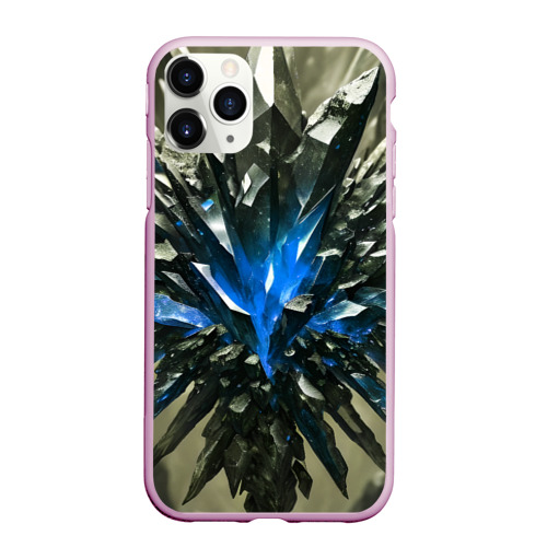Чехол для iPhone 11 Pro матовый с принтом Драгоценный камень синий, вид спереди №1