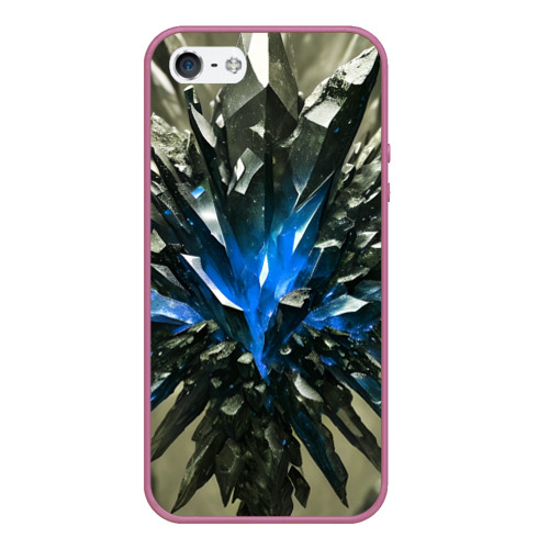 Чехол для iPhone 5/5S матовый с принтом Драгоценный камень синий, вид спереди №1