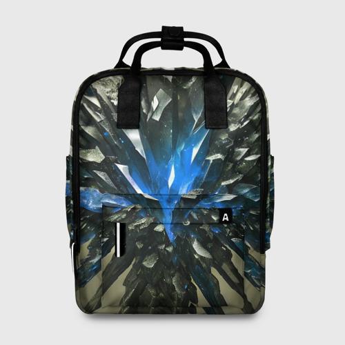 Женский рюкзак с принтом Драгоценный камень синий, вид спереди №1