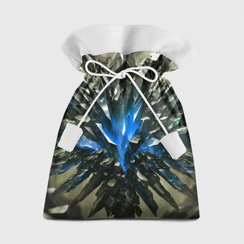 Подарочный мешок с принтом Драгоценный камень синий, вид спереди №1