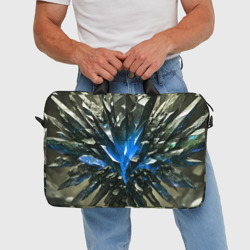 Сумка с принтом Драгоценный камень синий для любого человека, вид спереди №3. Цвет основы: белый