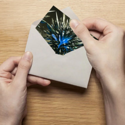 Открытка с принтом Драгоценный камень синий для любого человека, вид спереди №3. Цвет основы: белый
