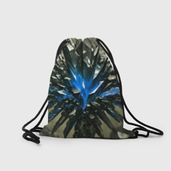 Рюкзак с принтом Драгоценный камень синий для любого человека, вид сзади №1. Цвет основы: белый