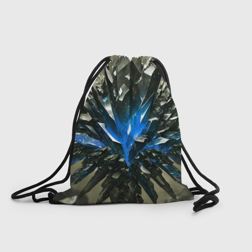 Рюкзак-мешок с принтом Драгоценный камень синий, вид спереди №1