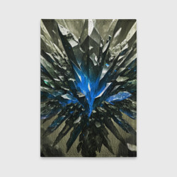 Обложка с принтом Драгоценный камень синий для любого человека, вид сзади №1. Цвет основы: черный
