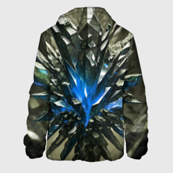 Куртка с принтом Драгоценный камень синий для мужчины, вид сзади №1. Цвет основы: белый