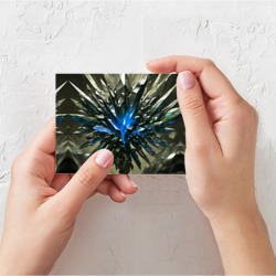 Открытка с принтом Драгоценный камень синий для любого человека, вид спереди №2. Цвет основы: белый