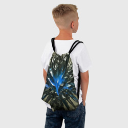 Рюкзак с принтом Драгоценный камень синий для любого человека, вид спереди №3. Цвет основы: белый