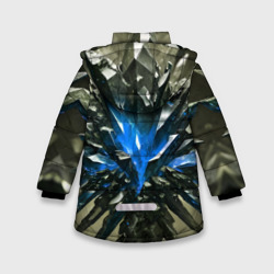 Куртка с принтом Драгоценный камень синий для любого человека, вид сзади №1. Цвет основы: черный