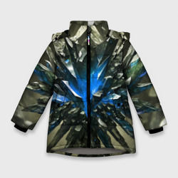 Драгоценный камень синий – Зимняя куртка для девочек 3D с принтом купить