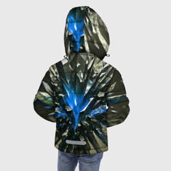 Куртка с принтом Драгоценный камень синий для любого человека, вид сзади №2. Цвет основы: черный