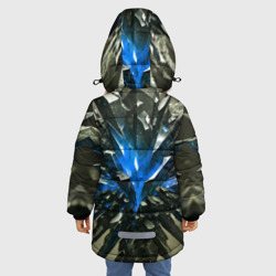 Куртка с принтом Драгоценный камень синий для любого человека, вид сзади №2. Цвет основы: черный