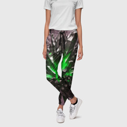 Зелёный драгоценный камень – Женские брюки 3D с принтом купить
