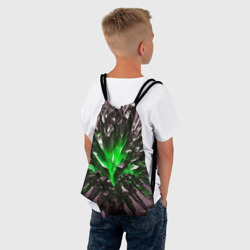 Рюкзак с принтом Зелёный драгоценный камень для любого человека, вид спереди №3. Цвет основы: белый