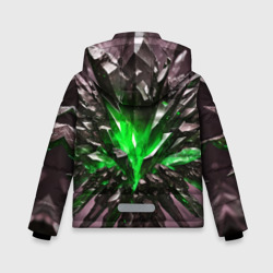 Куртка с принтом Зелёный драгоценный камень для любого человека, вид сзади №1. Цвет основы: черный