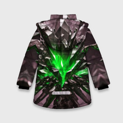 Куртка с принтом Зелёный драгоценный камень для любого человека, вид сзади №1. Цвет основы: черный