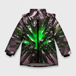 Зелёный драгоценный камень – Зимняя куртка для девочек 3D с принтом купить