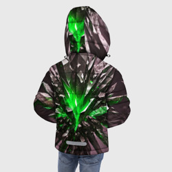 Куртка с принтом Зелёный драгоценный камень для любого человека, вид сзади №2. Цвет основы: черный