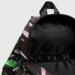 Рюкзак с принтом Зелёный драгоценный камень для ребенка, вид на модели спереди №4. Цвет основы: белый