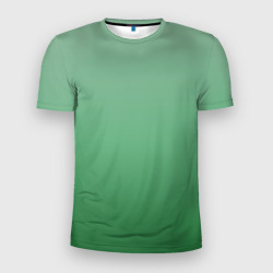 Градиент приглушённый зелёный – Мужская футболка 3D Slim с принтом купить со скидкой в -9%