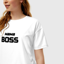 Женская футболка хлопок Oversize Мама boss - фото 2