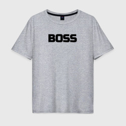 Мужская футболка хлопок Oversize Boss по английски