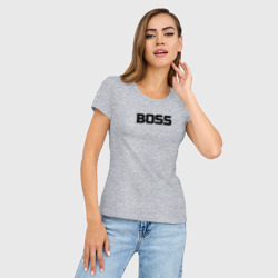 Женская футболка хлопок Slim Boss по английски - фото 2