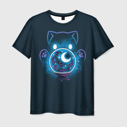 Мужская футболка 3D Космический котик экстрасенс