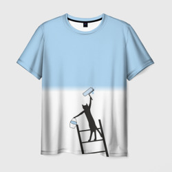 Мужская футболка 3D Кот маляр