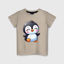 Маленький радостный пингвинчик – Детская футболка хлопок с принтом купить со скидкой в -20%