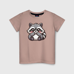 Маленький застенчивый енот – Детская футболка хлопок с принтом купить со скидкой в -20%