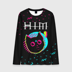 Мужской лонгслив 3D HIM - rock star cat