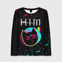 Женский лонгслив 3D HIM - rock star cat