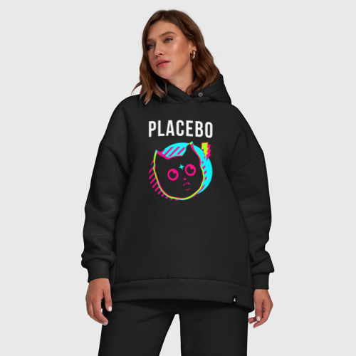 Женский костюм хлопок Oversize с принтом Placebo rock star cat, фото #5