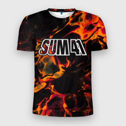 Мужская футболка 3D Slim Sum41 red lava