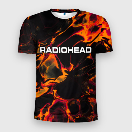 Мужская футболка 3D Slim Radiohead red lava, цвет 3D печать