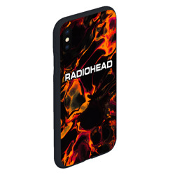 Чехол для iPhone XS Max матовый Radiohead red lava - фото 2