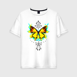 Бабочка корона – Женская футболка хлопок Oversize с принтом купить со скидкой в -16%