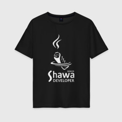 Женская футболка хлопок Oversize Senior shawa developer white