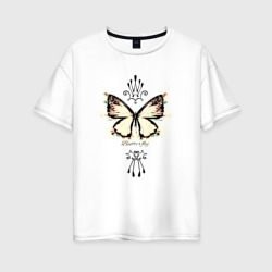 Бабочка золотистая корона – Женская футболка хлопок Oversize с принтом купить со скидкой в -16%