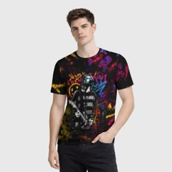 Мужская футболка 3D Nirvana краски звука - фото 2