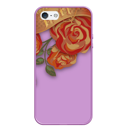 Чехол для iPhone 5/5S матовый Hurt pin-up, цвет сиреневый